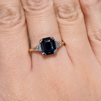 Vintage 18 carat gold sapphire and diamond ring-Vintage Rings-The Antique Ring Shop