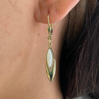 Opal pendant earrings-Earrings-The Antique Ring Shop