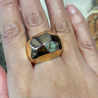 18 carat gold faceted dome ring-Vintage Rings-The Antique Ring Shop