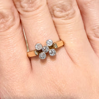 Vintage five stone old European cut diamond ring-Vintage Rings-The Antique Ring Shop