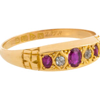Edwardian ruby and old cut diamond ring from 1913-Antique rings-The Antique Ring Shop