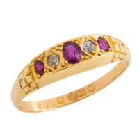 Edwardian ruby and old cut diamond ring from 1913-Antique rings-The Antique Ring Shop