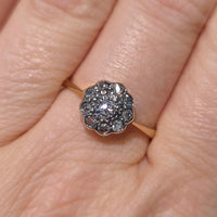 Edwardian old cut and rose cut diamond cluster ring-Antique rings-The Antique Ring Shop