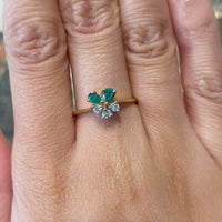 Emerald and diamond ring in 18 carat gold-Vintage Rings-The Antique Ring Shop