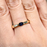 Single stone sapphire ring-Vintage Rings-The Antique Ring Shop