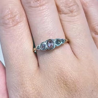 Rose diamond ring in silver and gold-Antique rings-The Antique Ring Shop