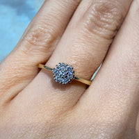 Diamond cluster ring in 14 carat gold-Vintage Rings-The Antique Ring Shop