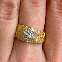 Vintage bark testured diamond ring-Vintage Rings-The Antique Ring Shop