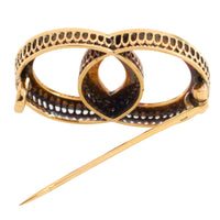 Antique seed pearl brooch in 14 carat gold-Brooches-The Antique Ring Shop
