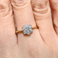 Antique old cut diamond cluster ring