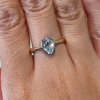 Old pear cut diamond solitaire ring-engagement rings-The Antique Ring Shop