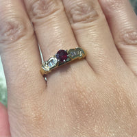 Ruby and baguette diamond ring-engagement rings-The Antique Ring Shop