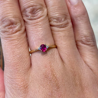 Ruby and diamond ring in 18 carat gold-Vintage Rings-The Antique Ring Shop