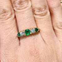 Vintage emerald and diamond ring