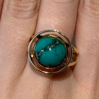 Turquoise ring in 14 carat gold-Vintage Rings-The Antique Ring Shop