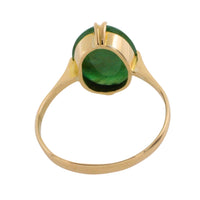 Cabochon jade ring in 14 carat gold-Vintage Rings-The Antique Ring Shop