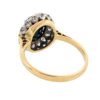Vintage sapphire and diamond cluster ring-engagement rings-The Antique Ring Shop