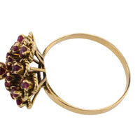 Ruby cluster ring in 18 carat gold
