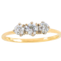 Edwardian old cut diamond ring in 18 carat gold