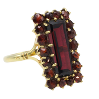 Rectangular garnet ring in 14 carat gold-Rings-The Antique Ring Shop