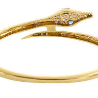 18 carat snake bracelet with diamonds and sapphires-Bracelets-The Antique Ring Shop