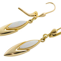 Opal pendant earrings-Earrings-The Antique Ring Shop