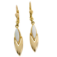 Opal pendant earrings-Earrings-The Antique Ring Shop