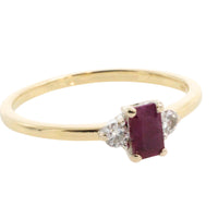 Ruby and diamond ring in 18 carat gold-Vintage Rings-The Antique Ring Shop