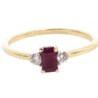 Ruby and diamond ring in 18 carat gold-Vintage Rings-The Antique Ring Shop
