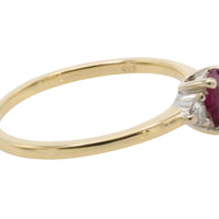 Ruby and diamond ring in 18 carat gold-Vintage Rings-The Antique Ring Shop