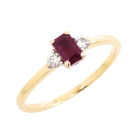 Ruby and diamond ring in 18 carat gold-Vintage Rings-The Antique Ring Shop
