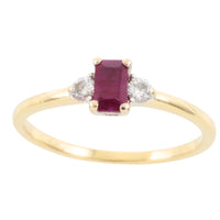 Ruby and diamond ring in 18 carat gold-Vintage Rings-The Antique Ring Shop
