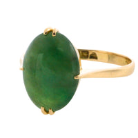Cabochon jade ring in 14 carat gold-Vintage Rings-The Antique Ring Shop