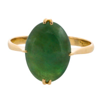 Cabochon jade ring in 14 carat gold-Vintage Rings-The Antique Ring Shop