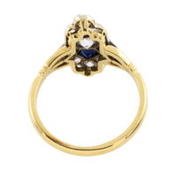 Edwardian sapphire and diamond navette ring-Antique rings-The Antique Ring Shop