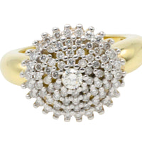 Diamond cluster ring in 14 carat gold-engagement rings-The Antique Ring Shop
