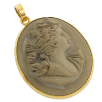 Lava Cameo in 18 carat gold-Pendants-The Antique Ring Shop