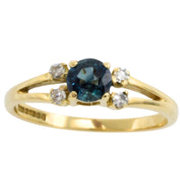 Vintage sapphire and diamond ring-engagement rings-The Antique Ring Shop