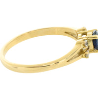 Vintage sapphire and diamond ring-engagement rings-The Antique Ring Shop