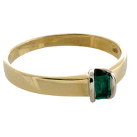 Emerald ring in 14 carat gold-Vintage Rings-The Antique Ring Shop