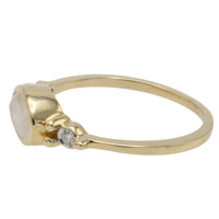 Labradorite and diamond ring in 14 carat gold-Vintage Rings-The Antique Ring Shop