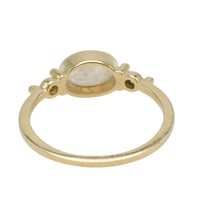 Labradorite and diamond ring in 14 carat gold-Vintage Rings-The Antique Ring Shop