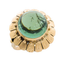 Vintage cabochon green tourmaline ring-Vintage Rings-The Antique Ring Shop