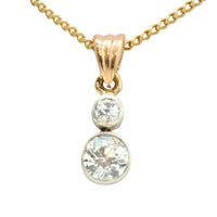 Old cut diamond pendant in 14 carat gold-Pendants-The Antique Ring Shop