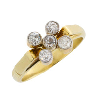 Vintage five stone old European cut diamond ring-Vintage Rings-The Antique Ring Shop