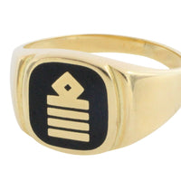 Captains signet ring in 14 carat gold-gents rings-The Antique Ring Shop