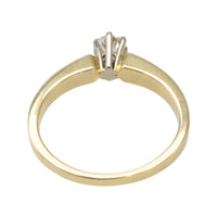 Diamond solitaire ring in yellow and white gold-engagement rings-The Antique Ring Shop