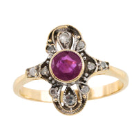 Art Deco ruby and diamond ring-Vintage Rings-The Antique Ring Shop
