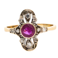 Art Deco ruby and diamond ring-Vintage Rings-The Antique Ring Shop