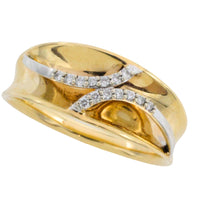 14 carat yellow and white gold ring with diamonds